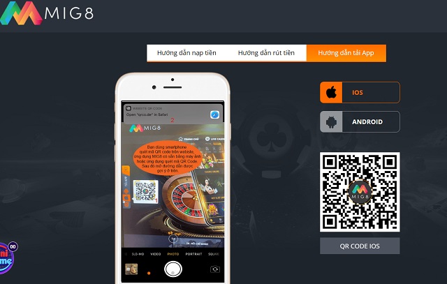 Tiến hành tải app Mig8 cho Android và IOS
