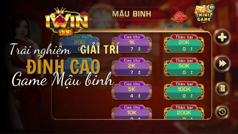 Game bài Mậu Binh tại Iwin Club - trải nghiệm nền tảng chơi game hàng đầu